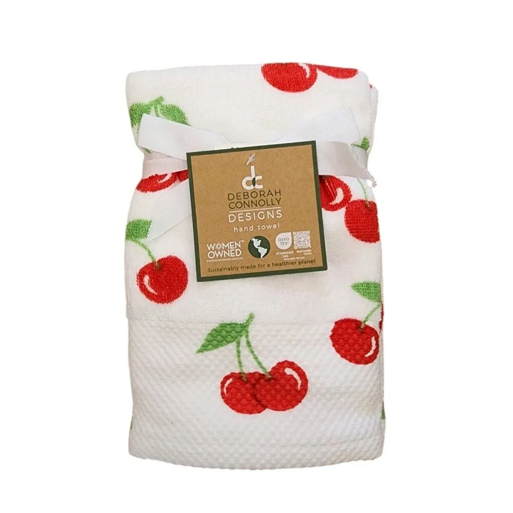 Deborah Connolly Set of 2 Cherry Cherries Hand Towels NWT